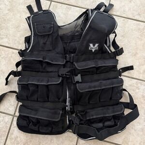 Valeo Adjustable Weighted Vest Black Mesh Removable Weight Packs NO Weights 40lb